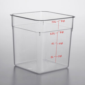 CONTENEDOR CUADRADO DE POLICARBONATO 8 QT (7.6 LTS) CAMBRO (SU TAPA ES 214SFC6)