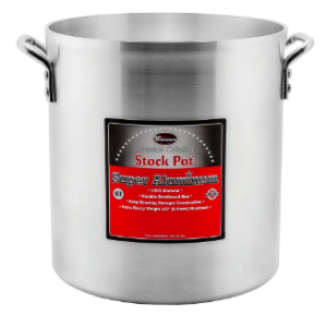 OLLA 80QT ALUMINIO 3003 CAL. 6 MM MEDIDA 18 x 18-1/4 PG WINCO (SIN TAPA)