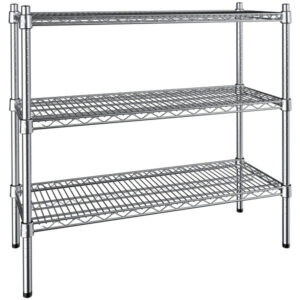 Estante de 14 x 36 Cromado con Postes de 34 PG DE 3 ENTREPAÑOS