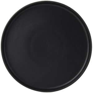 Plato Tuxton VBAS106 TuxTrendz Zion Matte Black 10 3/4" Straight-Sided China Plate - 12/Case