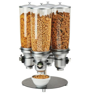 DISPENSADOR DE CEREAL ROTATIVO 4 RECIPIENTES 5 LTS C/U MARCA CAL MIL