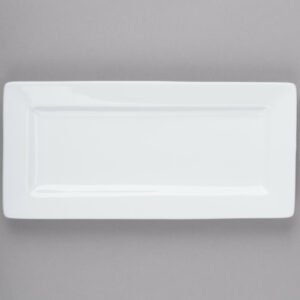 PLATO RECTANGULAR DE 27.94 X 12.7 CM PORCELANA MARCA WORLD (12 PIEZAS POR CAJA)