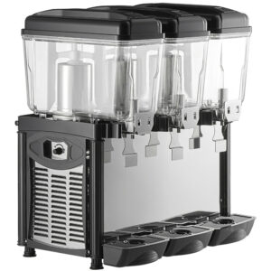 DISPENSADOR DE BEBIDAS REFRIGERADO TRIPLE 3 GALONES CADA TINA MARCA AVANTCO MEDIDAS: 23 5/8 X 16 5/16 X 27 5/16 PG