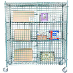 ESTANTE DE 24 X 60 EPOPXICO CON RUEDAS Y PUERTAS PARA ALMACENAMIENTO 69 PG DE 4 ENTREPAÑOS