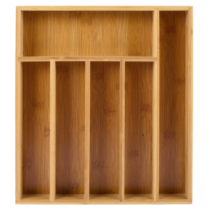 ORGANIZADOR PARA CUBIERTOS 6 COMPARTIMENTOS CAFE BAMBU