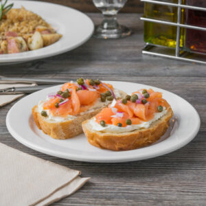 PLATO TRINCHE DE 23 CM REDONDO BLANCO WORLD (24 PIEZAS POR CAJA)