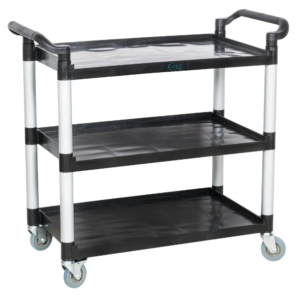 CARRO DE SERVICIO DE PLASTICO 42 x 20 X 38 PG NEGRO CHOICE