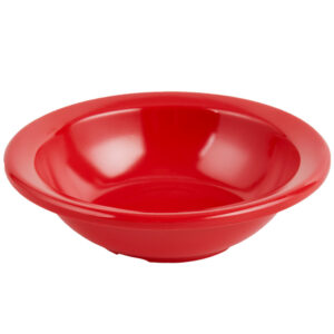 Carlisle KL80505 Kingline 4.75 oz. 4 5/8¨ Diameter Red Rimmed Fruit Bowl - 48/Case