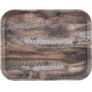 CHAROLA DE FIBRA DE VIDRIO RECTANGULAR 14 X 18 PG ROBLE OSCURO ANTIDESLIZANTE 1418DCET825 CAMBRO PRECIO POR 12 PIEZAS