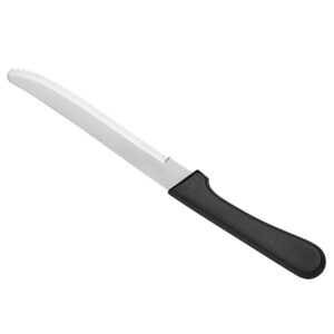 Choice 4 3/4 in Stainless Steel Steak Knife with Black Polypropylene Handle - (precio por docena)