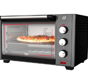 Horno Electrico Oster 30 Litros Negro Funciones asar, hornear, tostar, calentarTemporizador de 120 minutos con apagado automático 1600 W, Voltaje 127 Volts