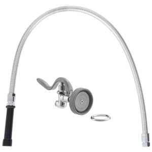 Valvula Rociadora Pre-Enjuague Con Manguera Flexible De Acero Inoxidable De 44" Marca: T&S Brass (códigos 510B107 y 5105HSE44)