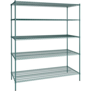 Estante de 30 x 72 Verde Epoxico con Postes de 74 PG 5 ENTREPANOS