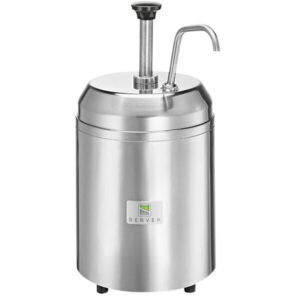 BOMBA DISPENSADORA DE CONDIMENTOS CON CONTENEDOR 3 QT TERMICO DE ACERO INOXIDABLE SERVER