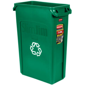 CONTENEDOR DE BASURA SLIM JIM 23 GAL. COLOR VEDE RUBBERMAID
