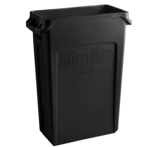 CONTENEDOR DE BASURA SLIM JIM 23 GAL. COLOR NEGRO RUBBERMAID
