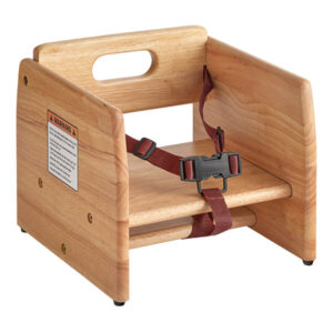 Silla Booster Asiento Periquera Color Natural de Madera Con Correa Lancaster