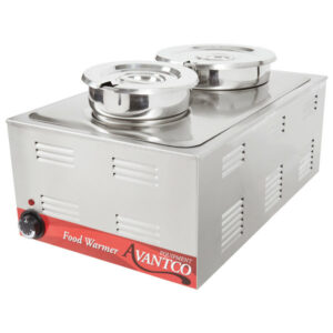 BANO MARIA ELECTRICO PARA 2 CALDOS INSERTO REDONDO DE 4 QT Y 7.5 QT  CON 2 CUCHARONES DE 3 ONZAS