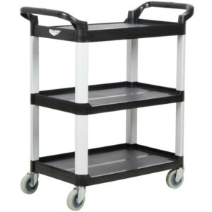 CARRO DE SERVICIO DE PLASTICO 3 REPISAS 33 x 17 X 37 PG NEGRO 97006 VOLLRATH