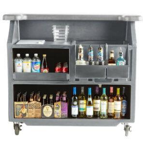 BAR PORTATIL Cambro BAR540DS671 Granite Gray and Slate Gray Designer Series Cambar 54" Portable Bar with 5-Bottle Speed Rail