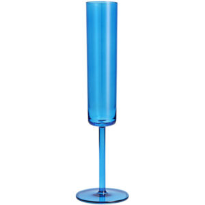 Fortessa Outside 6 oz. Blue Tritan Plastic Flute Glass - 24/Case