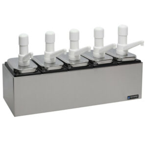 DISPENSADOR DE CONDIMENTOS San Jamar P9715 Centro de Servicio de Bombas de Condimentos - 5 Insertos