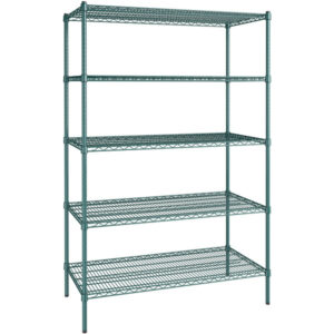 Estante de 24 x 48 Verde Epoxico con Postes de 74 pg de 5 entrepanos