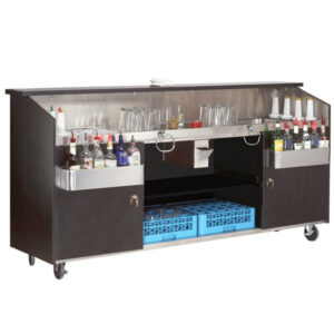 Bar portatil de alta resistencia de 96 x 24 x 47 pg con superficie de trabajo de acero inoxidable R-8-B Advance Tabco