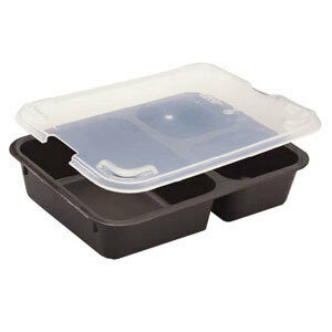 CHAROLA DE 3 COMPARTIMENTOS MARCA Cambro MODELO 853FCP167 MATERIAL PLASTICO TAPA SE VENDE POR SEPARADO PLASTICO (24 PIEZAS POR CAJA)