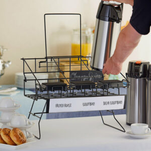 ESTACION DE CAFE PARA TERMOS 3 ESPACIOS ALAMBRE (INCLUYE 3 TERMOS DE 2.2 LTS)