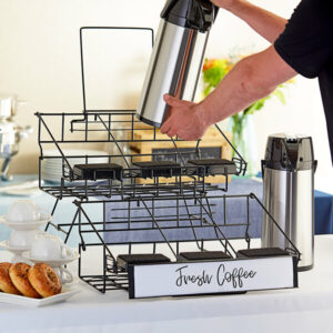 ESTACION DE CAFE PARA TERMOS 6 ESPACIOS ALAMBRE (INCLUYE 6 TERMOS DE 2.2 LTS)