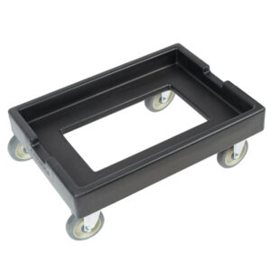 BASE CON RUEDAS 20 x 28 x 10 PG PARA CAJAS DE MASA DE PIZZA COLOR NEGRO CAMBRO