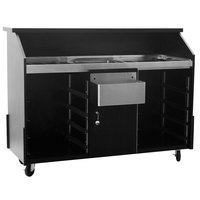 BAR PORTATIL EN ACERO INOXIDABLE, EXTERIOR DE MELAMINA NEGRA, MEDIDAS: 63 X 24 3/8 X 48 PG EAGLE GROUP