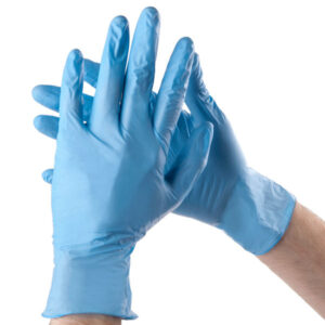 GUANTES DE NITRILO DESECHABLES AZUL CAJA CON 100 PIEZAS