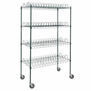 Estante de 24 x 48 Verde Epoxico Rack de Secado con Postes de 64 y Ruedas