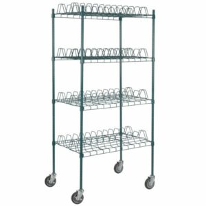 Estante de 24 x 36 Verde Epoxico Rack de Secado con Postes de 64 y Ruedas