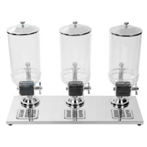 DISPENSADOR DE CEREAL TRIPLE CONTENEDOR DE 8LTS POR CONTENEDOR 28 1/2 X 14 X 26 PG MARCA CHOICE