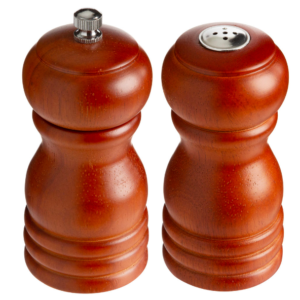 SALERO Y PIMENTERO DE MADERA 4 PG COLOR CAFE