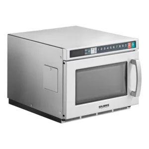 Horno de Microondas Solwave 0.6 pies Space Saver Carga de trabajo pesada  de Acero Inoxidable Comercial con Control de botones - 208/240V, 2,100W, Uso de menos 150 veces al dia
