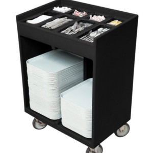 CARRO PARA CHAROLA Y CUBIERTOS DE POLIETILENO CON RUEDAS MEDIDAS: 32.3 X 21.3X 45.5 PG