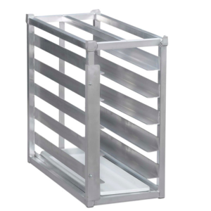 EXHIBIDOR RACK PARA DONAS DE ALUMINIO 12 7/8 X 27 X 24 PG CAPACIDAD 5 CHAROLAS TIPO REJILLAS