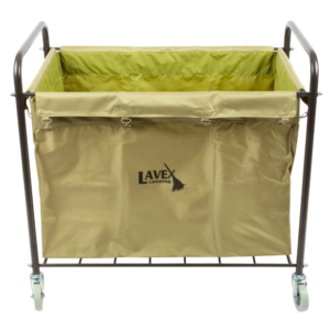 CARRO PARA LAVANDERIA 37 X 21 X 35 PULGADAS CAPACIDAD 60KG ESTRUCTURA DE METAL Y TELA COLOR BEIGE MARCA LAVEX