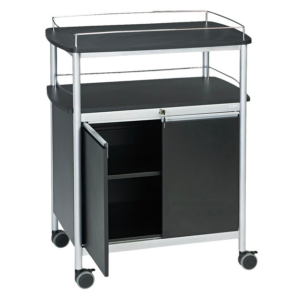 CARRO DE SERVICIO CON REPISAS Y PUERTAS 33 1/2PG x 21 3/4PG x 43PG