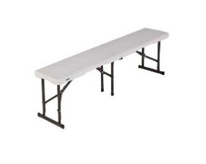 BANCA DE PLASTICO Y TUBULAR PLEGABLE DE 1.83 X0.30X0.40 MTS