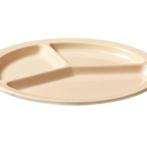 PLATO EXTENDIDO DE 3 DIV. MELAMINA COLOR BEIGE MARCA GET (12 PIEZAS POR CAJA)