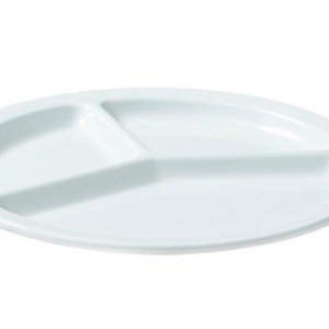 PLATO EXTENDIDO DE 3 DIV. MELAMINA COLOR BLANCO MARCA GET (12 PIEZAS POR CAJA)