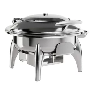 CHAFER REDONDO DE INDUCCION 6 QT (5.67 LTS) ACERO INOXIDABLE CON TAPA DE ACERO Y CRISTAL CON BASE VOYAGE ACOPA