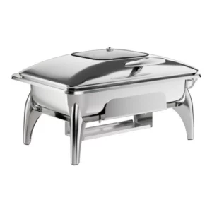 CHAFER RECTANGULAR DE INDUCCION 8 QT ACERO INOXIDABLE CON TAPA DE ACERO Y CRISTAL CON BASE VOYAGE ACOPA
