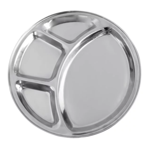PLATO DE 12PG CON 4 DIVSIONES DE ACERO INOXIDABLE