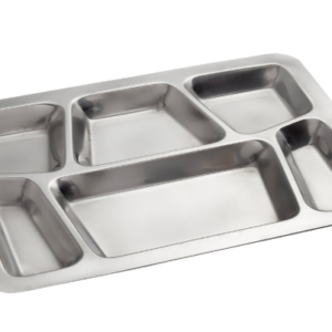 CHAROLA ACERO INOXIDABLE 6 DIVISIONES 15 1/2 x 11 1/2 PG (12 PIEZAS POR CAJA)